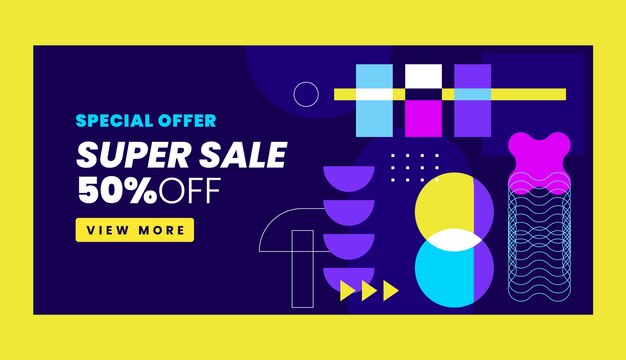 Abstract geometric sale banner