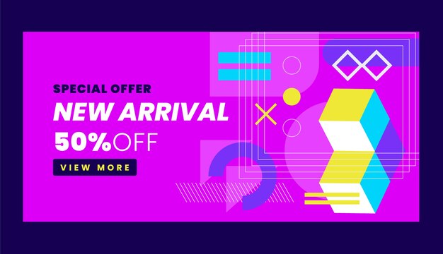 Free vector abstract geometric sale banner