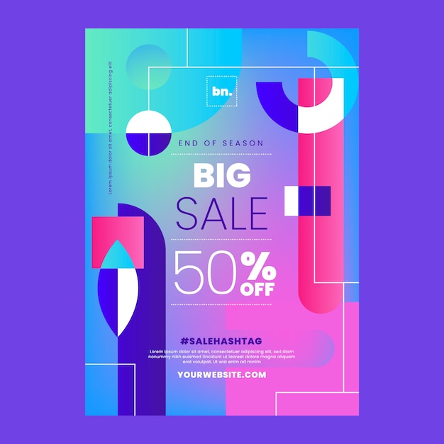 Free vector abstract geometric sale poster template