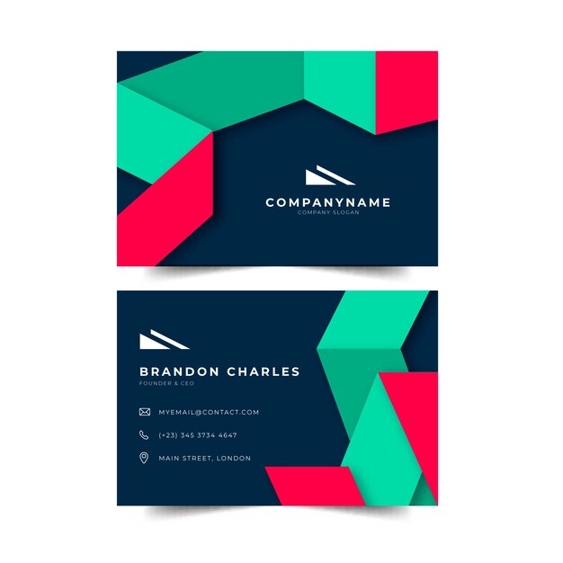 Abstract geometric shape of business card template