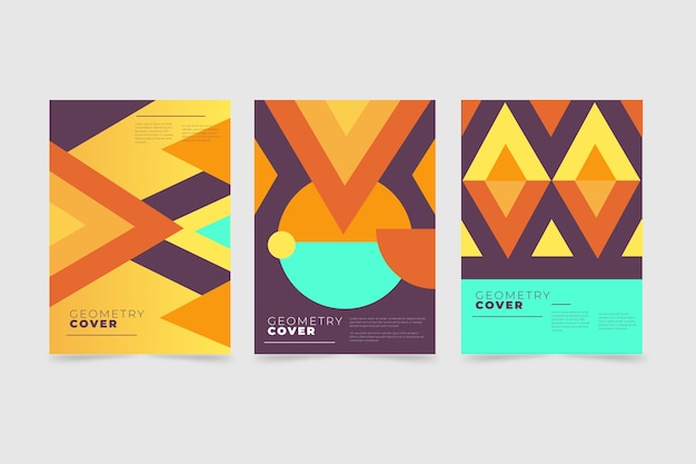 Free vector abstract geometric shapes cover collection