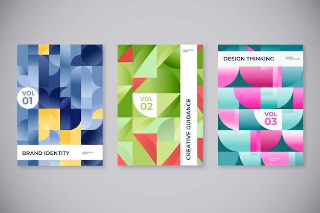 Free vector abstract geometric shapes covers