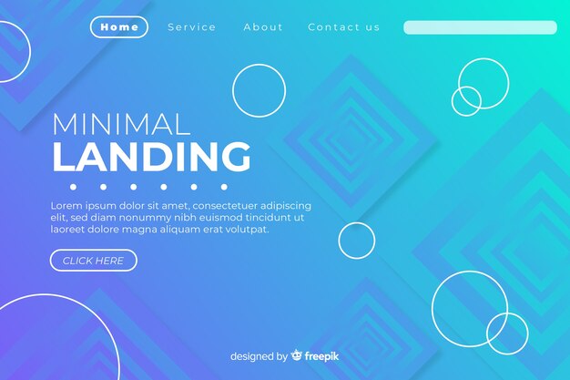 Abstract geometric shapes landing page template