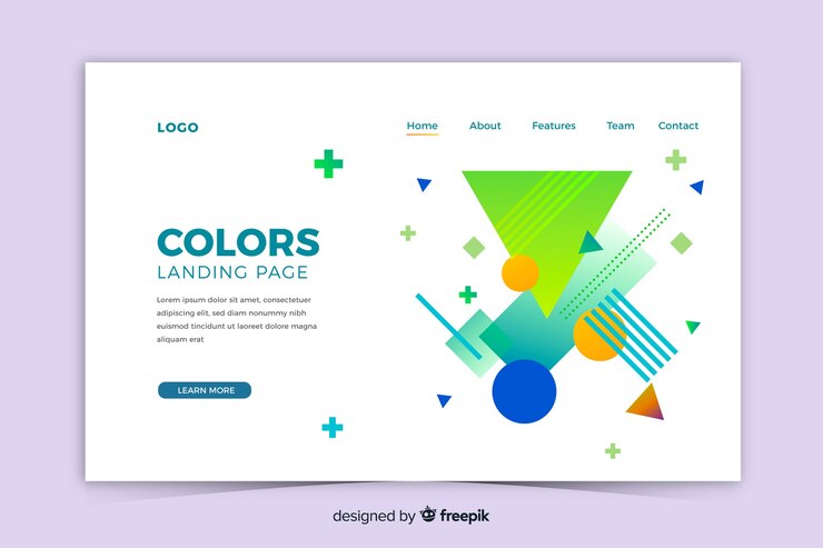 Free Vector abstract geometric shapes landing page template