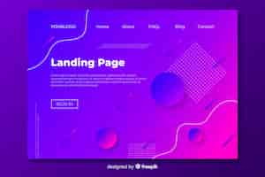 Free vector abstract geometric shapes landing page template