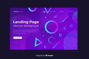 Free vector abstract geometric shapes landing page template