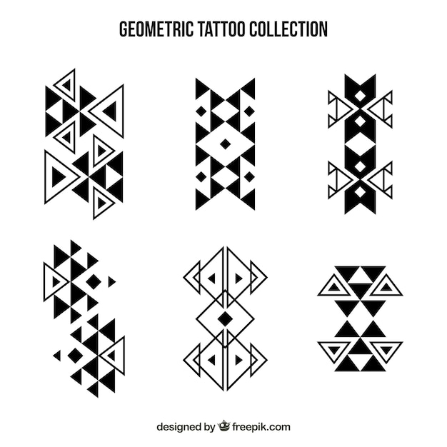 Abstract geometric shapes tattoo collection