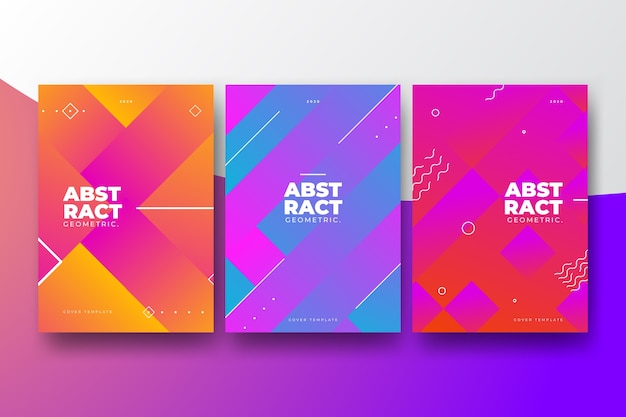 Free vector abstract geometric style of cover collection