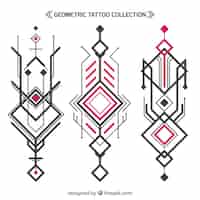 Free vector abstract geometric tattoo collection