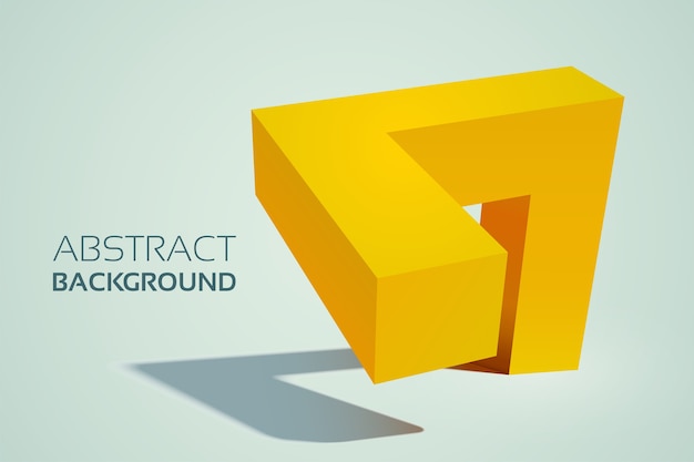 Abstract geometric yellow 3d shape