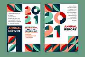 Free vector abstract geometrical annual report templates