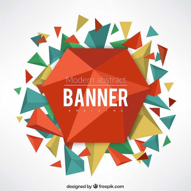 Free vector abstract geometrical banner with triangles