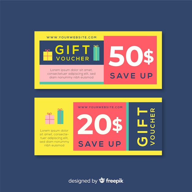 Abstract gift voucher banners