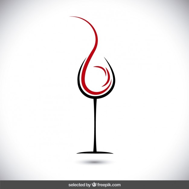 Bicchiere di vino astratto logo Vettore gratuito
