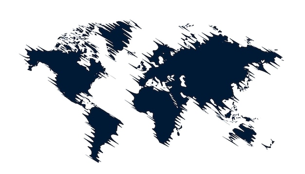 無料ベクター 白い背景に分離された抽象的な世界地図