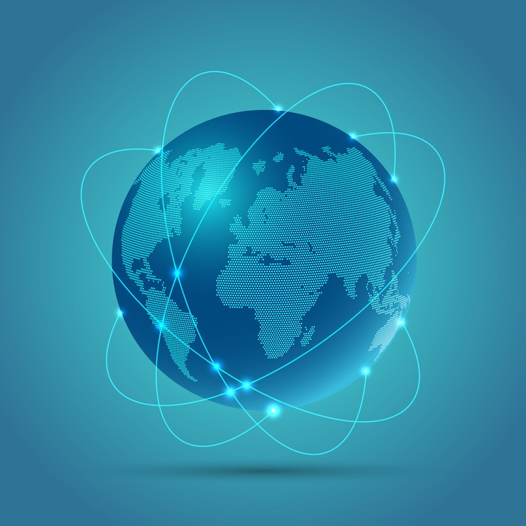 Free Vector abstract globe background depicting network communications