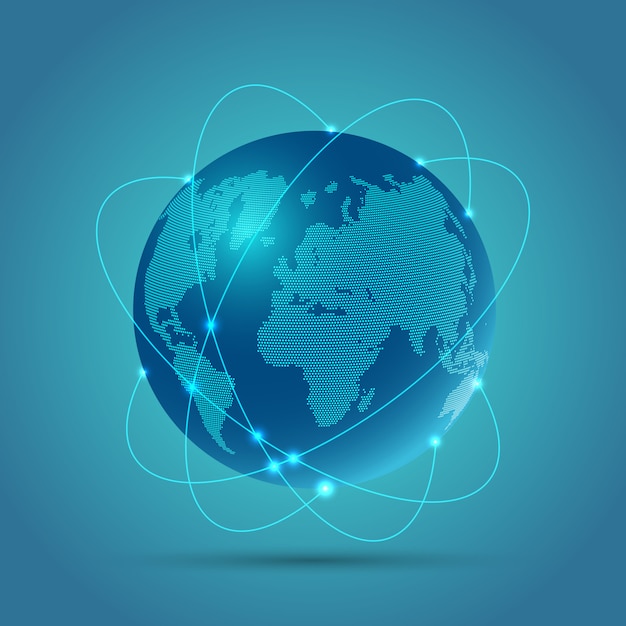 Abstract globe background depicting network communications