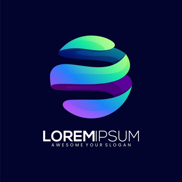Free vector abstract globe modern color logo gradient