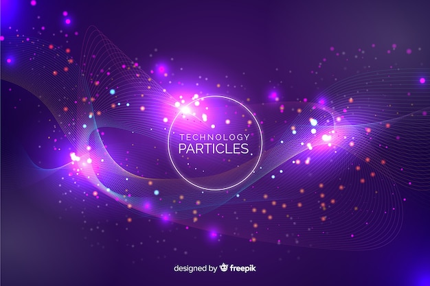 Abstract glowing particles chaotic shapes background