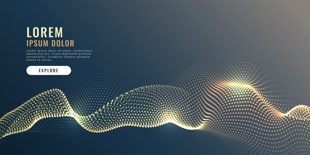 抽象的な輝く粒子波メッシュデジタル背景