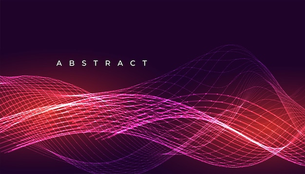 Abstract glowing wave lines red background