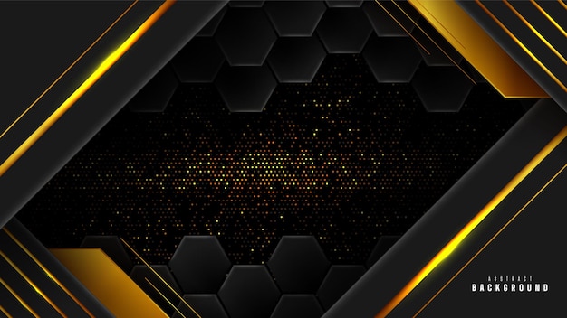 Abstract gold and black geometric background