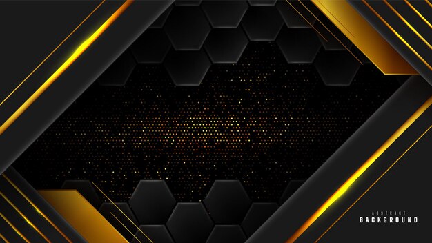 Abstract gold and black geometric background