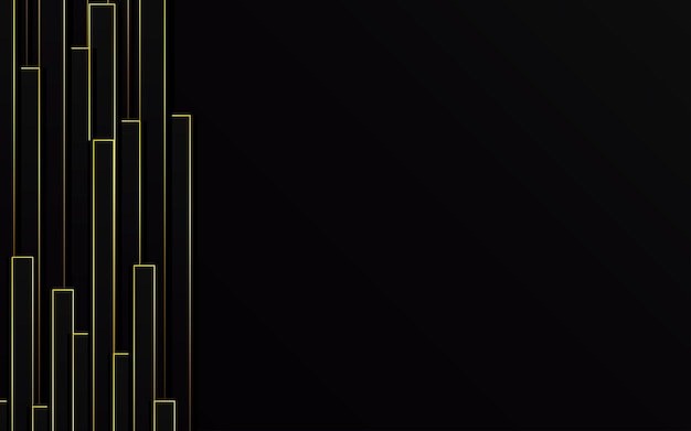 抽象的なゴールド ライト ライン パイプ スピード ズーム黒の背景技術