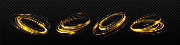 Abstract gold light swirls effect