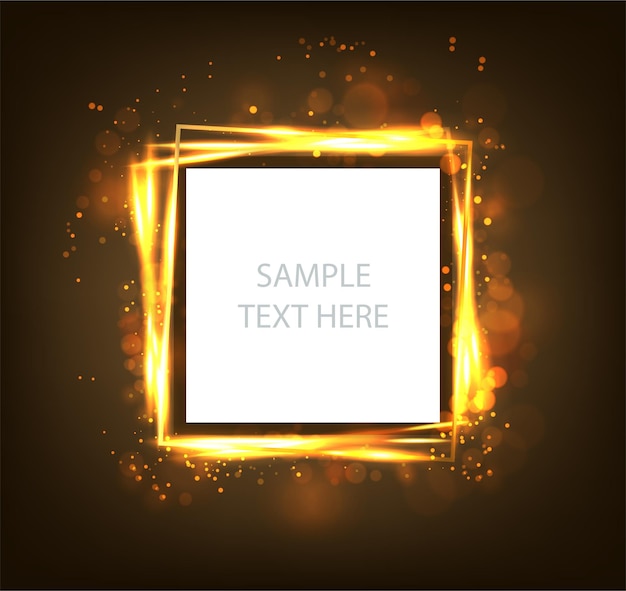 Free vector abstract gold square white and gold background  frame with copy space for text.