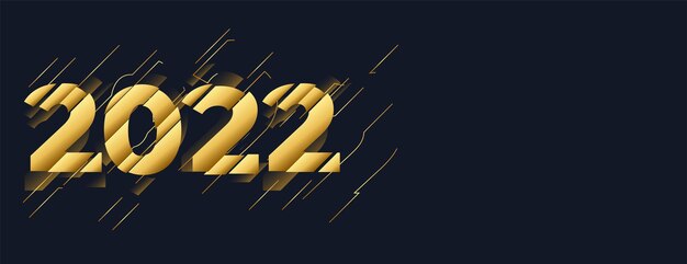 Abstract golden 2022 text effect in slices banner