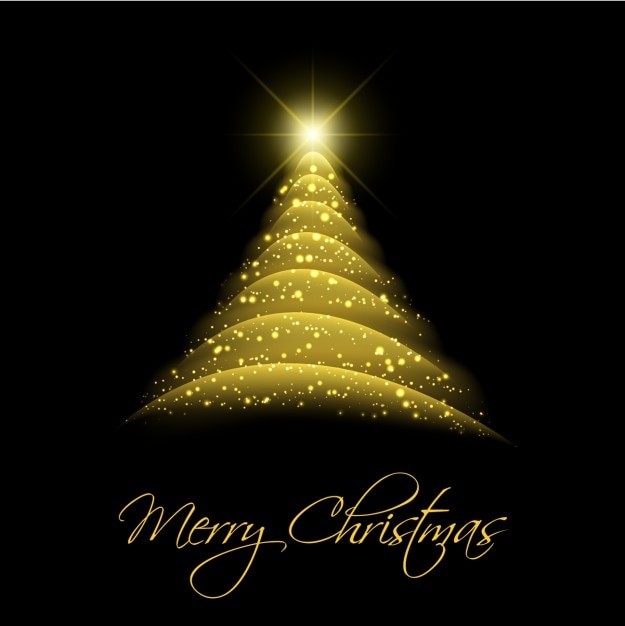 Free vector abstract golden christmas tree background