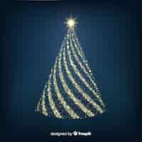 Free vector abstract golden christmas tree concept