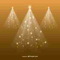 Free vector abstract golden christmas tree