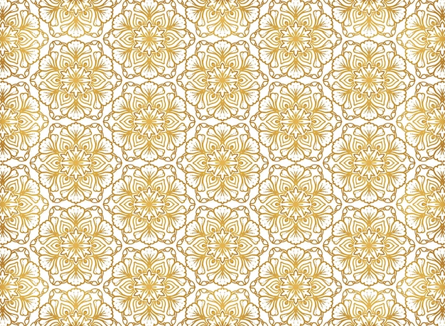 Abstract golden floral mandala pattern background