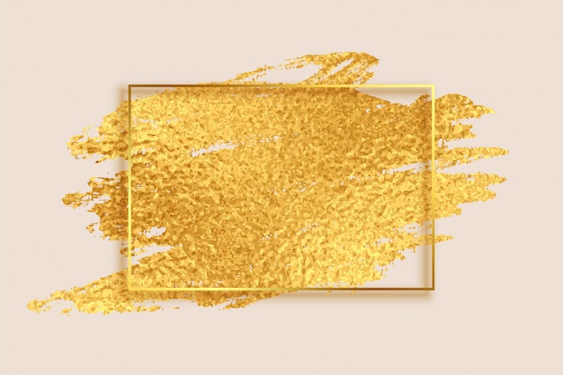 Abstract golden foil texture empty frame background