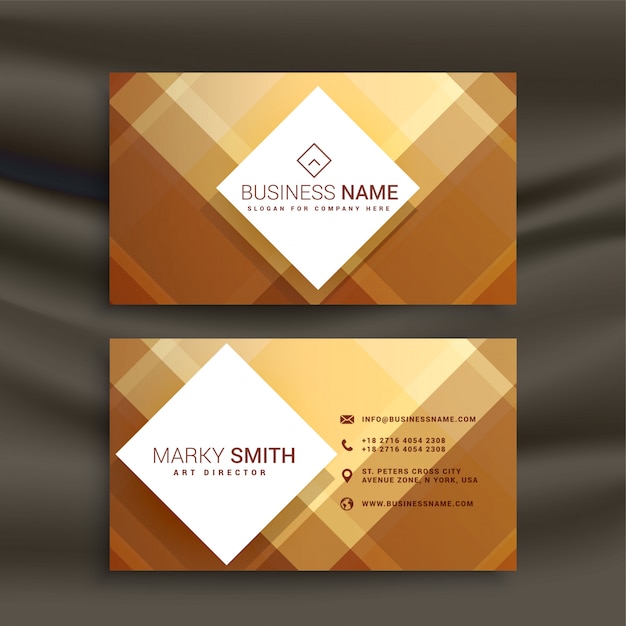 Abstract golden geometric business card template