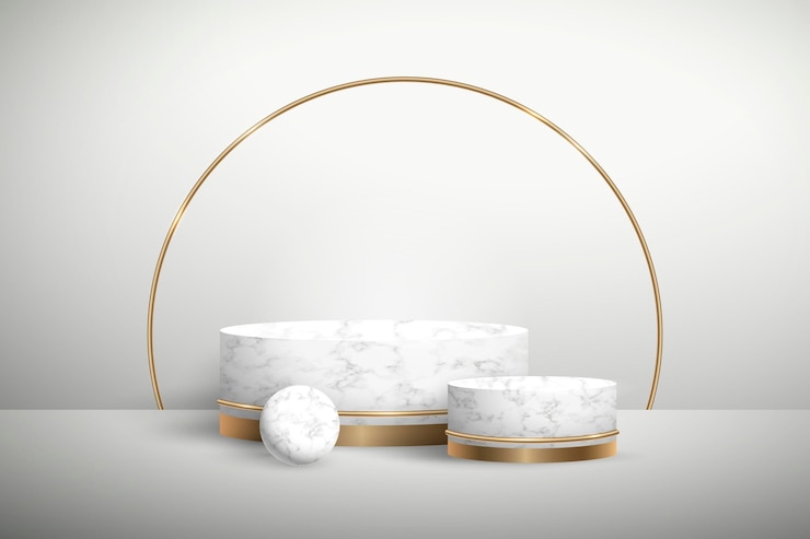 Free Vector abstract golden geometric podium with forms