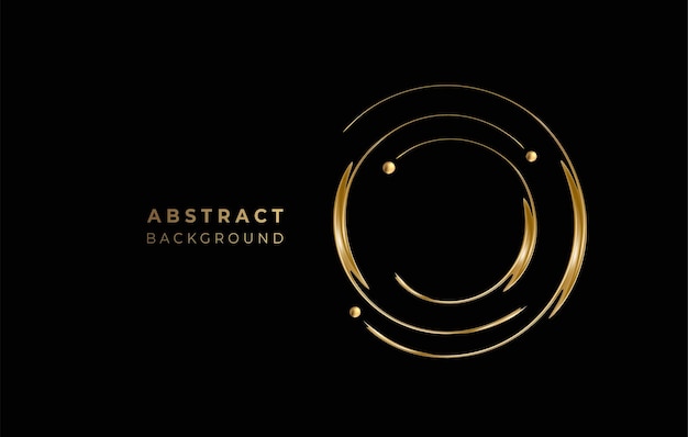 Abstract golden glowing shiny circle lines effect vector background. use for modern design, cover, poster, template, brochure, decorated, flyer, banner.