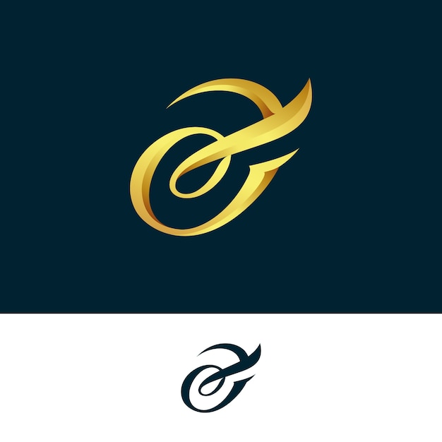 Abstract golden logo in two versions