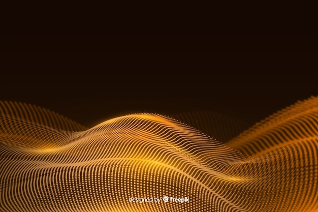 Abstract golden particles net background