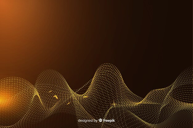 Abstract golden particles net background