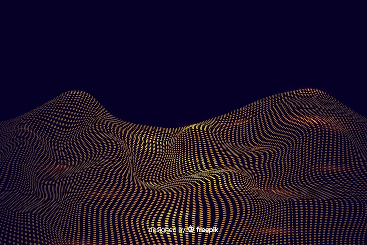 Free Vector abstract golden particles net background