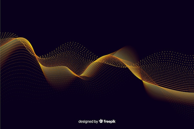 Free vector abstract golden particles net background