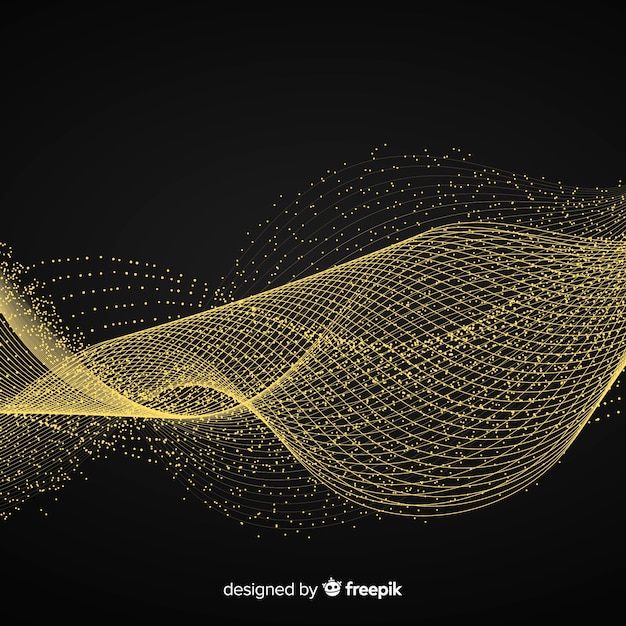 Free vector abstract golden wave black background