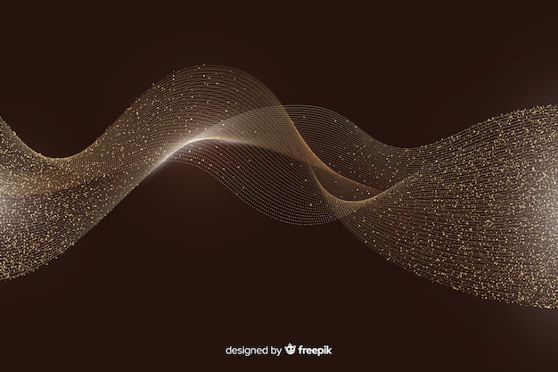 Free vector abstract golden wave on dark background