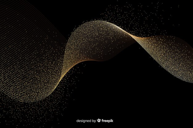 Abstract golden wave on dark background