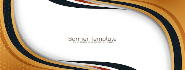 Abstract golden wave style design banner template vector