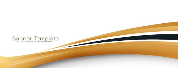 抽象的な黄金の波スタイルのデザインバナーテンプレート