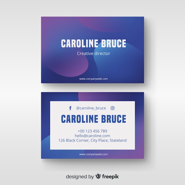 Abstract gradient business card template